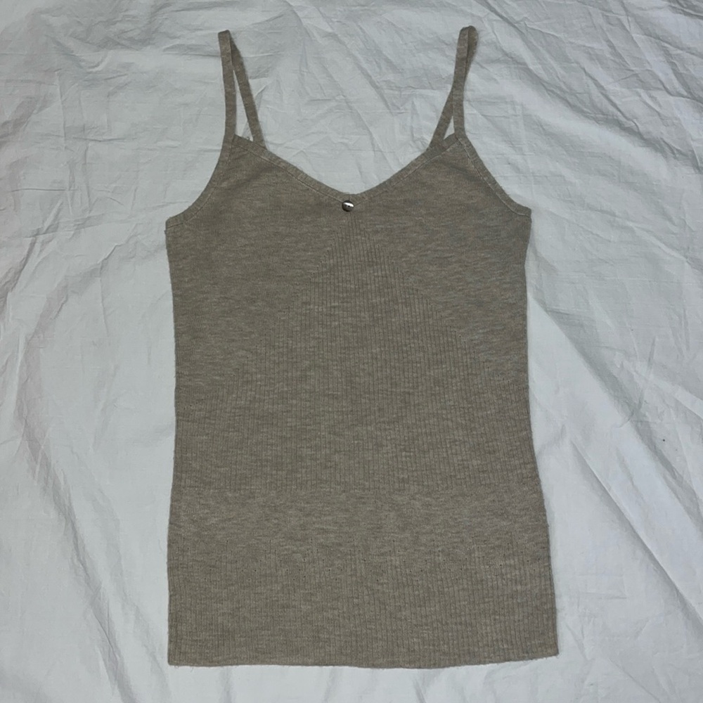 Old Navy Intimates Sweater Knit Cami in Oatmeal Tan Adjustable Spaghetti Straps